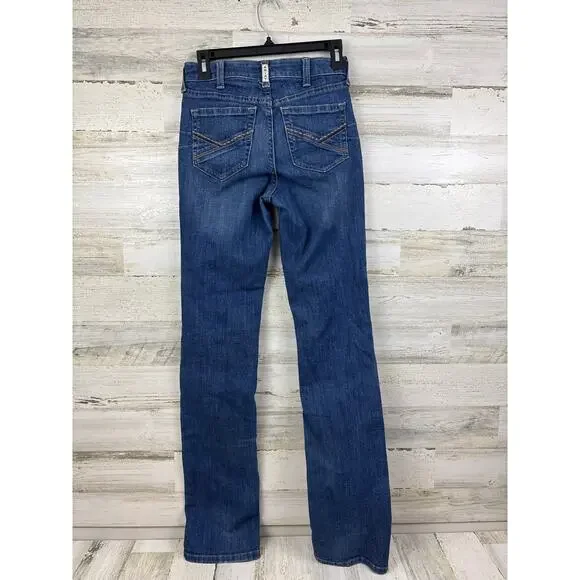 Ariat womens 26 Long buttonfly denim jeans Kirsten straight high rise western